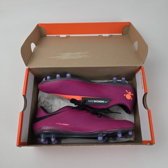 Nike Hypervenom Phatal FG Soccer Cleats Womens 8.5 Magenta Orange Football - Picture 9 of 16